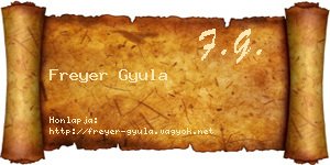 Freyer Gyula névjegykártya